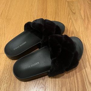 Steve Madden Black Slides size 8